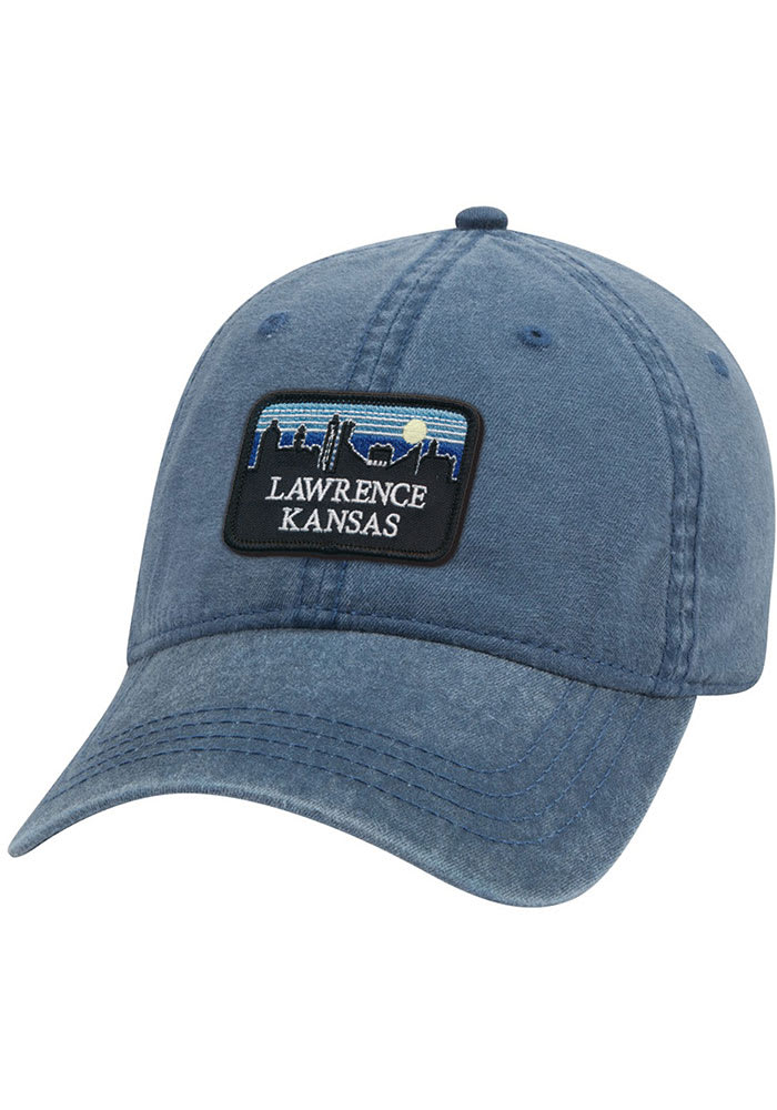 Kansas Retro Skyline Vintage Adjustable Hat - Navy Blue