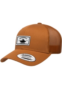 Uscape Indianapolis Woven Label Elevated Trucker Adjustable Hat - Brown