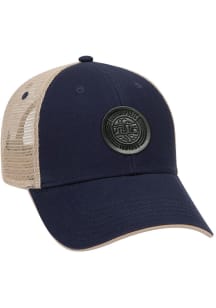 Uscape Indiana Faux Leather Patch Elevated Trucker Adjustable Hat - Blue