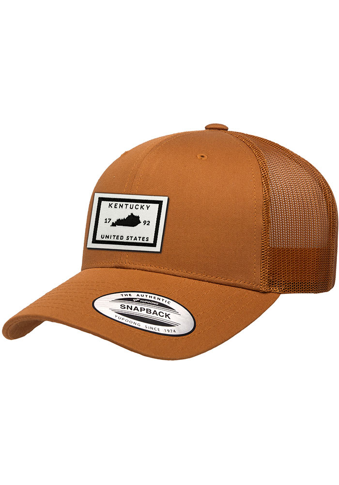 Kentucky Woven Label Elevated Trucker Adjustable Hat - Brown