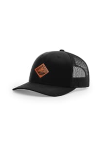 Uscape Cleveland Faux Leather Diamond 112 Trucker Adjustable Hat - Black
