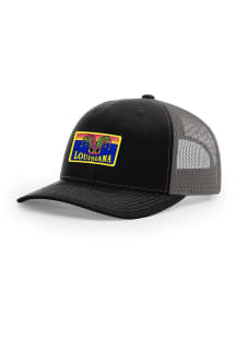 Uscape Louisiana Retro Patch 112 Trucker Adjustable Hat - Charcoal