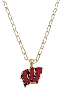 Wisconsin Badgers Enamel Logo Necklace