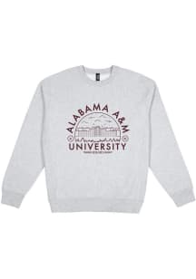 Uscape Alabama A&amp;M Bulldogs Mens Grey Premium Heavyweight Long Sleeve Crew Sweatshirt