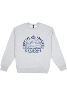 Uscape Drexel Dragons Mens Grey Premium Heavyweight Long Sleeve Crew Sweatshirt
