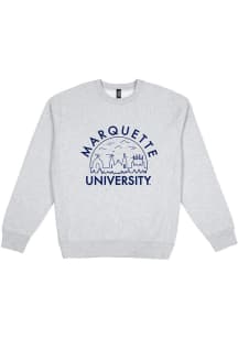 Uscape Marquette Golden Eagles Mens Grey Premium Heavyweight Long Sleeve Crew Sweatshirt