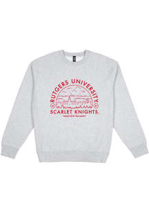 Mens Rutgers Scarlet Knights Grey Uscape Premium Heavyweight Crew Sweatshirt