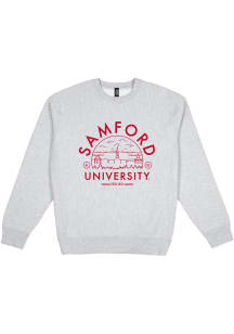 Uscape Samford University Bulldogs Mens Grey Premium Heavyweight Long Sleeve Crew Sweatshirt