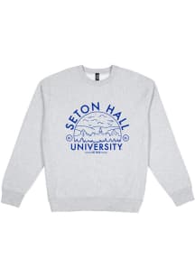 Uscape Seton Hall Pirates Mens Grey Premium Heavyweight Long Sleeve Crew Sweatshirt