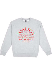 Uscape Texas Tech Red Raiders Mens Grey Premium Heavyweight Long Sleeve Crew Sweatshirt