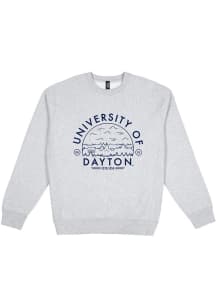 Uscape Dayton Flyers Mens Grey Premium Heavyweight Long Sleeve Crew Sweatshirt
