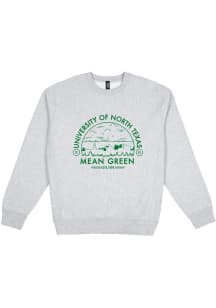 Uscape North Texas Mean Green Mens Grey Premium Heavyweight Long Sleeve Crew Sweatshirt