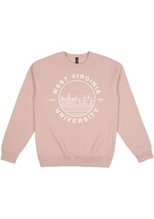 Uscape West Virginia Mountaineers Mens Pink Premium Heavyweight Long Sleeve Crew Sweatshirt