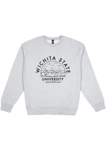 Uscape Wichita State Shockers Mens Grey Premium Heavyweight Long Sleeve Crew Sweatshirt