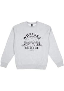 Uscape Wofford Terriers Mens Grey Premium Heavyweight Long Sleeve Crew Sweatshirt