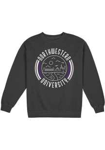 Uscape Northwestern Wildcats Mens Black Fleece Long Sleeve Crew Sweatshirt