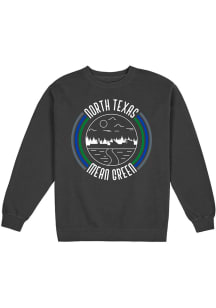 Uscape North Texas Mean Green Mens Black Fleece Long Sleeve Crew Sweatshirt