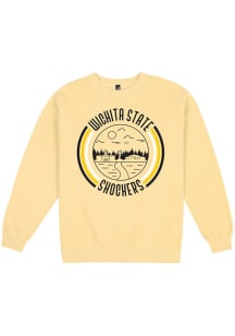 Uscape Wichita State Shockers Mens Yellow Fleece Long Sleeve Crew Sweatshirt