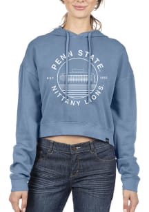 Uscape Penn State Nittany Lions Womens Blue Fleece Cropped Hooded Sweatshirt