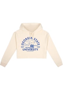 Uscape Georgia State Panthers Womens White Fleece Cropped Hooded Sweatshirt