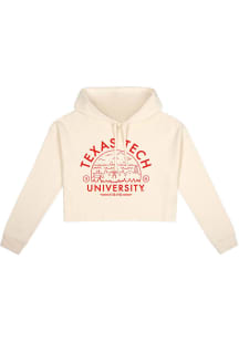 Uscape Texas Tech Red Raiders Womens White Fleece Cropped Hooded Sweatshirt
