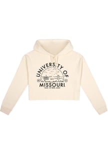 Uscape Missouri Tigers Womens White Fleece Cropped Hooded Sweatshirt
