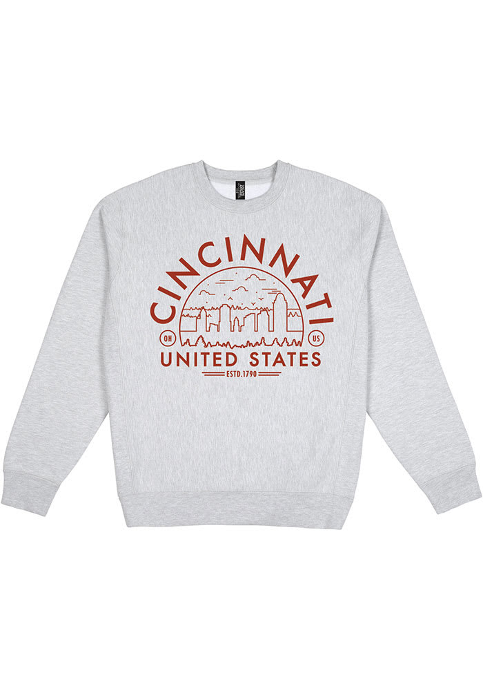 Uscape Cincinnati Mens Premium Heavyweight Long Sleeve Crew Sweatshirt