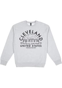 Uscape Cleveland Mens Grey Premium Heavyweight Long Sleeve Crew Sweatshirt