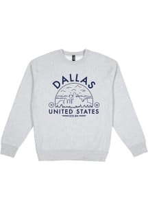 Uscape Dallas Ft Worth Mens Grey Premium Heavyweight Long Sleeve Crew Sweatshirt