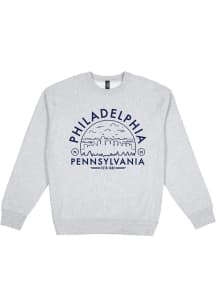 Uscape Philadelphia Mens Grey Premium Heavyweight Long Sleeve Crew Sweatshirt