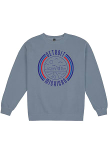 Uscape Detroit Mens Blue Fleece Long Sleeve Crew Sweatshirt