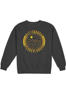 Uscape Pittsburgh Mens Black Fleece Long Sleeve Crew Sweatshirt