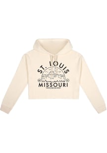 Uscape St Louis Womens White Fleece Cropped Hooded Sweatshirt