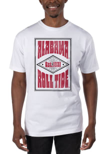 Uscape Alabama Crimson Tide White Garment Dyed Short Sleeve T Shirt