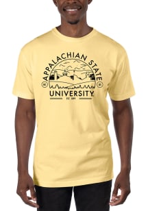 Uscape Appalachian State Mountaineers Yellow Garment Dyed Short Sleeve T Shirt