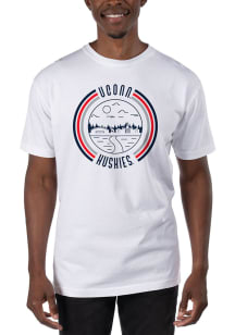 Uscape UConn Huskies White Garment Dyed Short Sleeve T Shirt