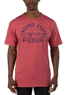 Uscape Fresno State Bulldogs Red Garment Dyed Short Sleeve T Shirt