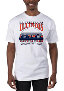 Uscape Illinois Fighting Illini White Garment Dyed Stars Short Sleeve T Shirt