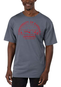Uscape Kansas Jayhawks Grey Garment Dyed Short Sleeve T Shirt