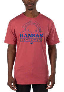 Uscape Kansas Jayhawks Red Garment Dyed Short Sleeve T Shirt