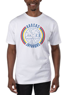 Uscape Kansas Jayhawks White Garment Dyed Short Sleeve T Shirt