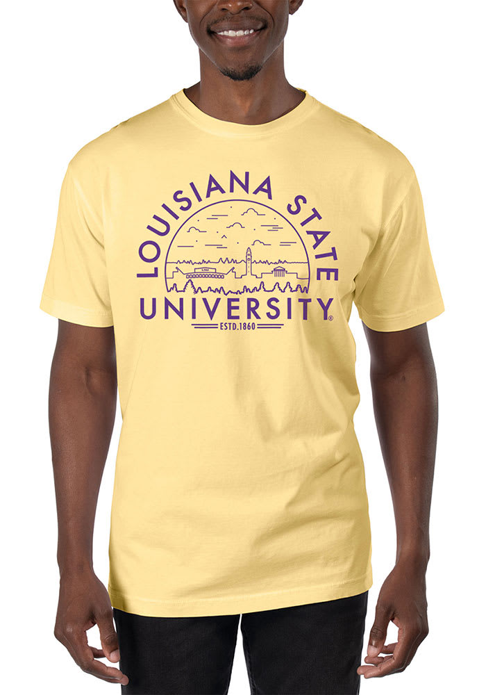 LSU Tigers Yellow Garment Dyed Short Sleeve T Shirt