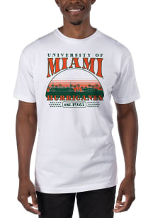 Uscape Miami Hurricanes White Garment Dyed Short Sleeve T Shirt