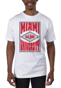 Uscape Miami RedHawks White Garment Dyed Short Sleeve T Shirt