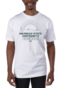 Uscape Michigan State Spartans White Garment Dyed Short Sleeve T Shirt