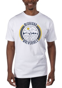 Uscape Michigan Wolverines White Garment Dyed Short Sleeve T Shirt