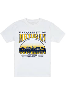 Uscape Michigan Wolverines White Garment Dyed Short Sleeve T Shirt