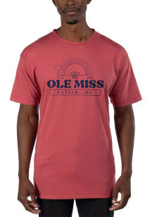 Uscape Ole Miss Rebels Red Garment Dyed Short Sleeve T Shirt