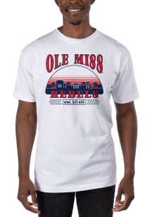 Uscape Ole Miss Rebels White Garment Dyed Short Sleeve T Shirt
