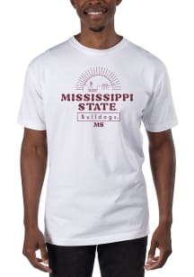 Uscape Mississippi State Bulldogs White Garment Dyed Short Sleeve T Shirt